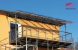 Balkon mit Ueberdachung aus Glas